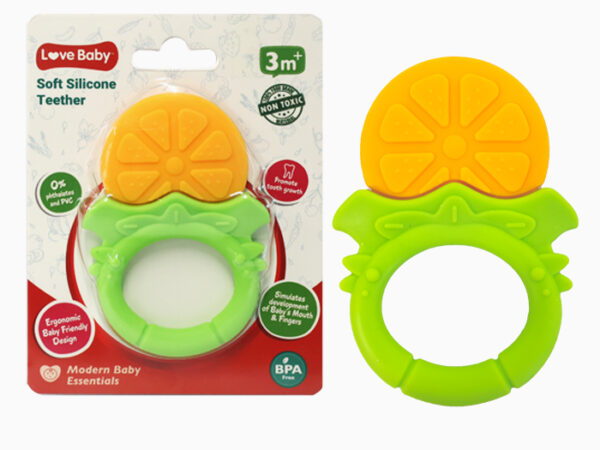 Love Baby Soft Silicone Teether Orange 1s 91870