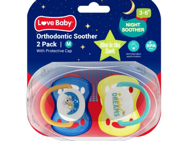 Love Baby Glow In The Dark Orthodontic Soother 3 Months 2s