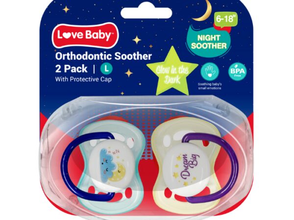 Love Baby Glow In The Dark Orthodontic Soother 6 Months 2s