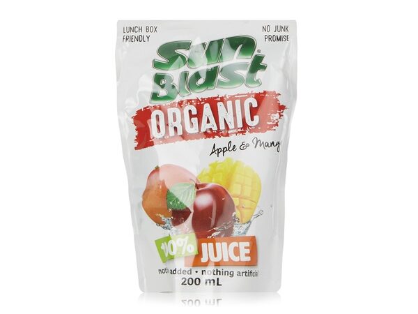 Sun Blast Organic No Added Sugar Apple And Mango Juice 200ml