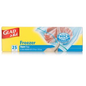 Glad Zipper Freezer Bags Size 27.4cm x 26.5cm 25pcs