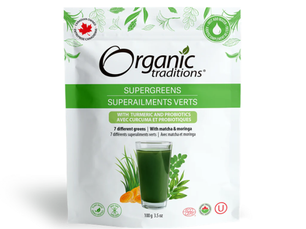 Organic Traditions Probiotic Super Greens with Turmeric 100G