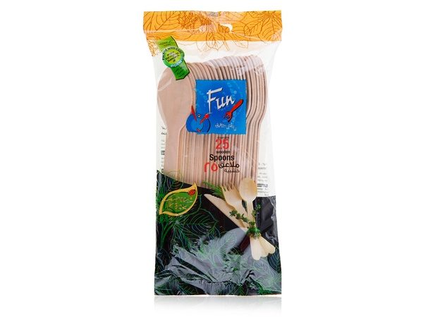 Fun® Wooden Spoon Ø6.5in - Evergreen [P:25pcsx20pkts]