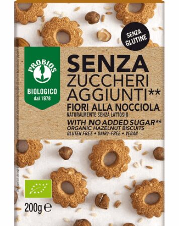 Probios Organic Hazelnut Biscuits With No Added Sugar 200G
