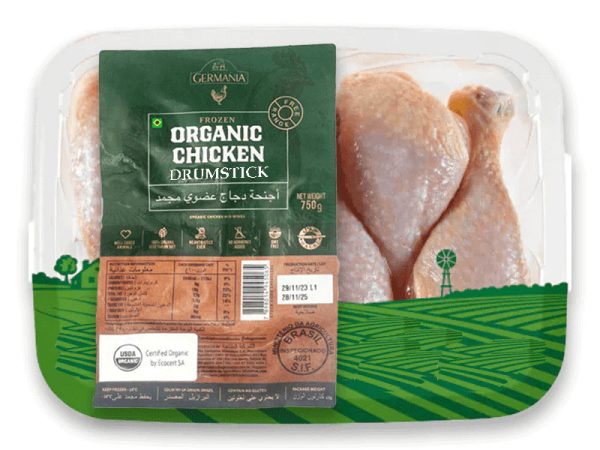 FRZ ORGANIC CHICKEN DRUMSTICK 16 750gms BRZ
