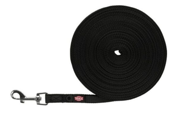 Trixie Rubberised Tracking Leash S?M - BLACK/10M