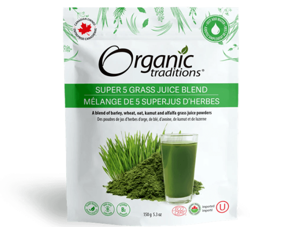 Organic Traditions Super 5 Grass Juice Blend 150G