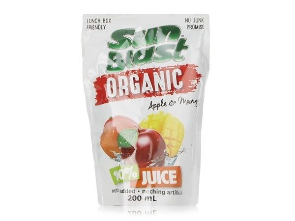 Sun Blast Organic No Added Sugar Apple And Mango Juice 200ml