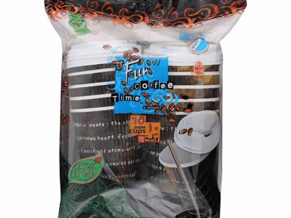 Fun® Ruffles Paper Cup 12oz w/ Lid+Stirrer [P: 10pcsx10pkts]