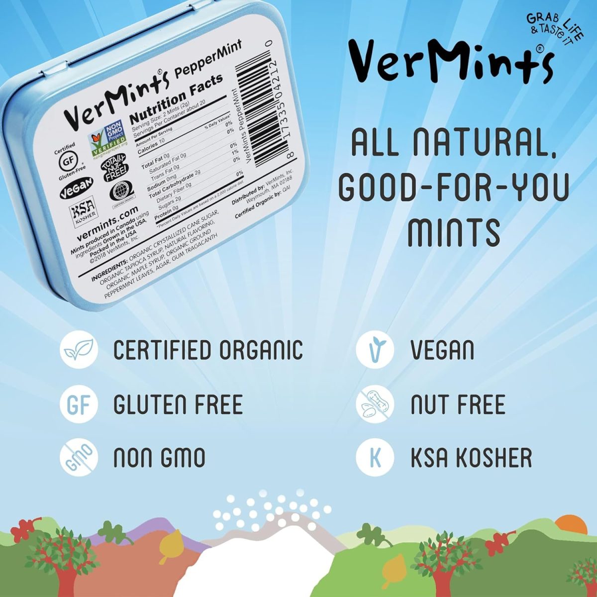 Vermints Organic Peppermint Mints 40g Gluten Free Vegan - Image 5