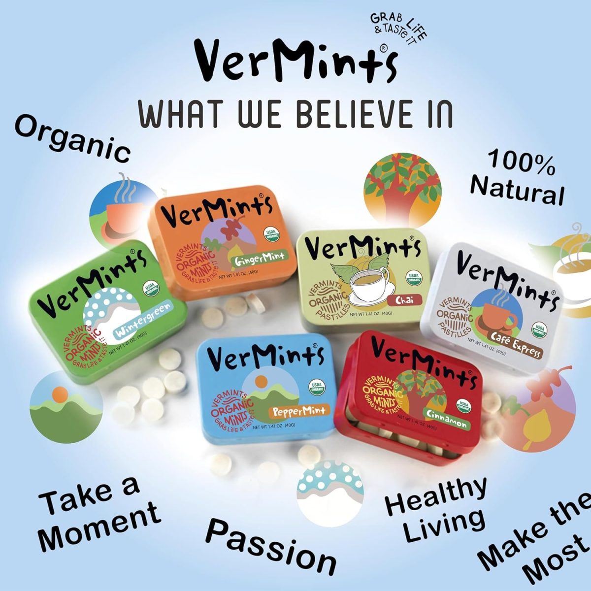 Vermints Organic Peppermint Mints 40g Gluten Free Vegan - Image 7