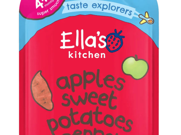 Organic Red Peppers Sweet Potatoes + Apples 7 X 120G