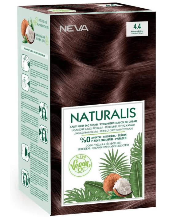 058e2a28 NATURALIS Vegan Hair Color Cream Chestnut Brown 4.4 - Image 1