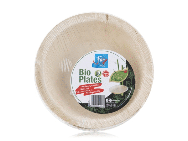 Fun Palm Bio Leaf Round Plate 10pkts