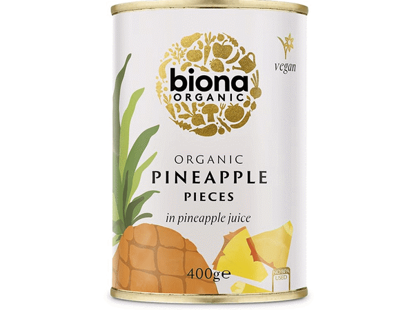 Biona Pineapple Pieces Juice Organic 400G