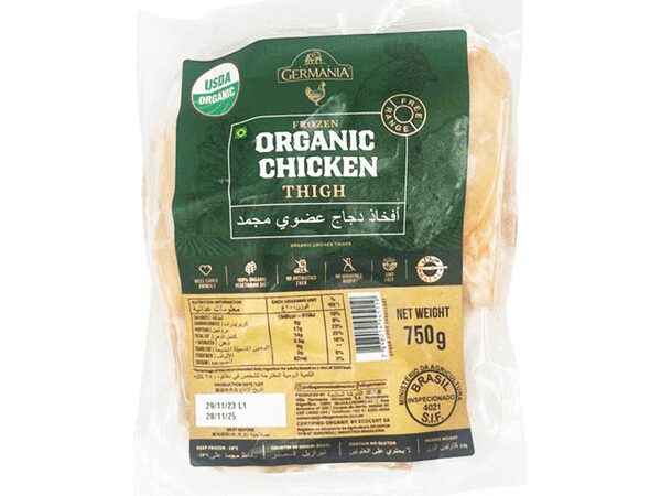 Frozen Organic Chicken Thigh, Bone-In, Skin-On – 750g