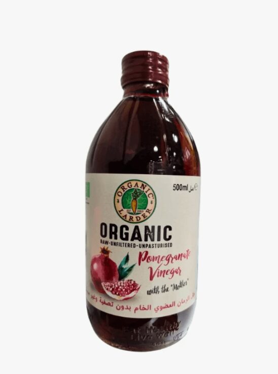 097b75b7 Organic Larder Vinegar Pomegrante 500ML - Image 1