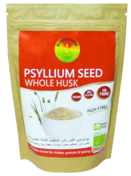 24be10b1 Bioenergie Organic Psyllium Seed Whole Husk Flour 100g - Image 1