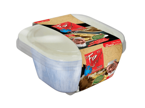 Fun Paper Container w/ Lid 26oz - White x10pkts
