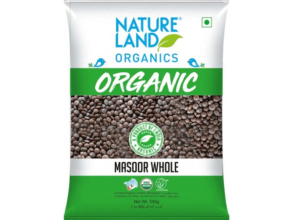 Natureland Organic Masur Whole – 500g