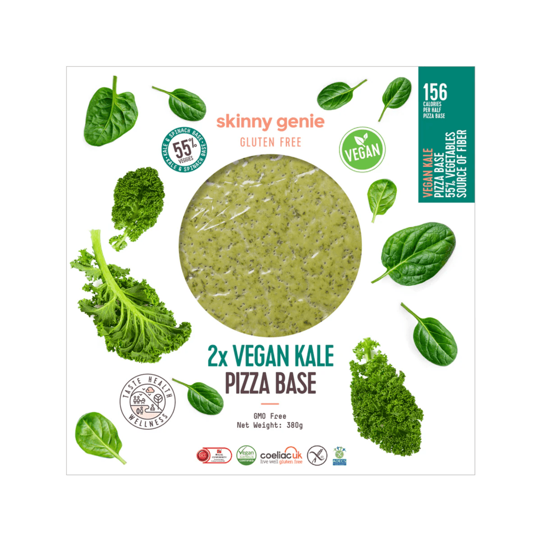 5592a39d Vegan Kale Gluten Free Pizza Base 26cm - 2 Pieces - Image 1