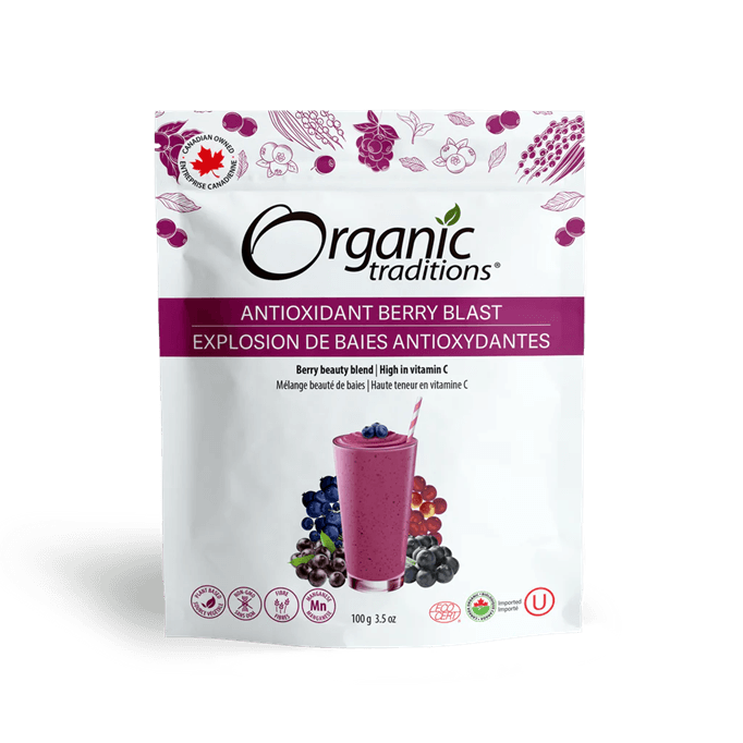 61ba39d8 Organic Traditions Antioxidant Berry Blast 100G - Image 1