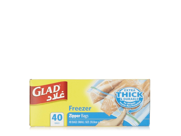 Glad Zipper Freezer Bags 1 Quart- 40 Bags