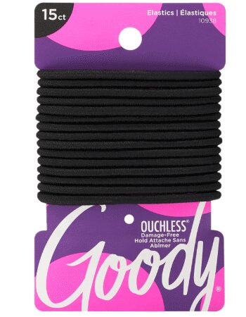 Goody Ouchless Braided Elastics Black 15 CT