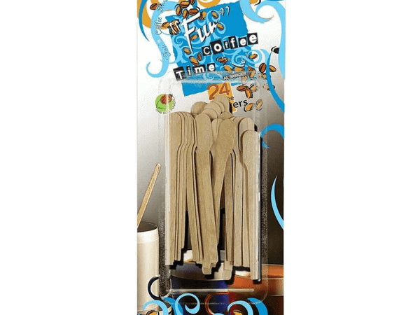 Fun Wooden Stirrers 13cm 24pkts