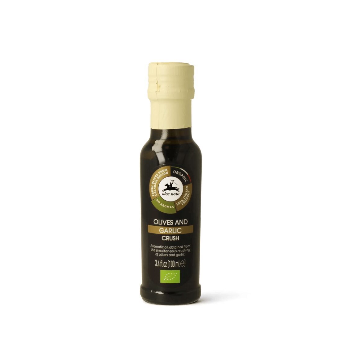 74dfb2db Alce Nero Organic Olive Oil with Garlic Crush – 100ml - Image 1