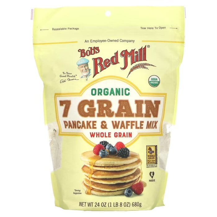 OkPN5aFRJc7hXXBBVMj1GnqvpN9m7jUUDVCXlowaBVE Bob’s Red Mill Organic 7 Grain Pancake Mix 680g - Image 1