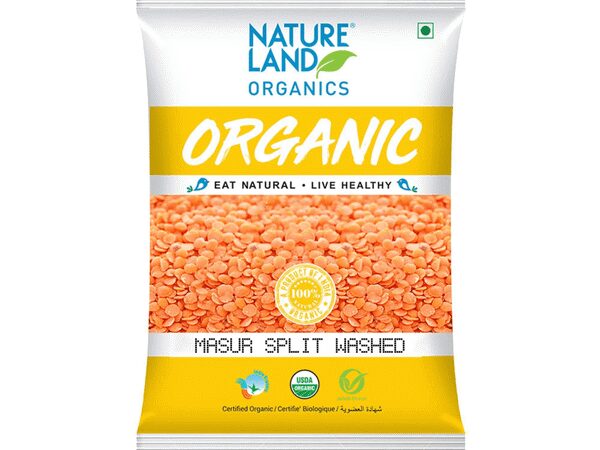 Natureland Organic Masur Split Washed – 500g