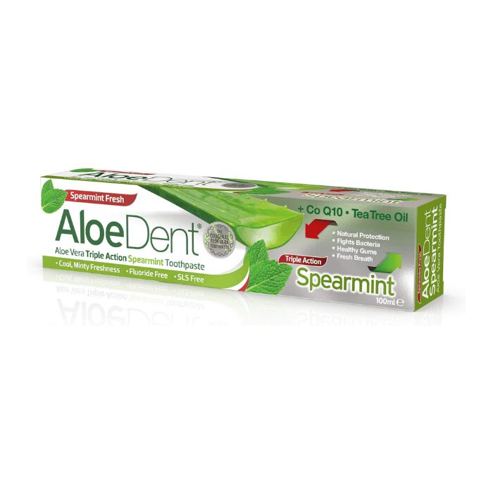 WTgxE2IP6DQVSx5CR-fwNLQ1GBVugec0UBM_xWUEtyU AloeDent Triple Action Spearmint Toothpaste 100ML - Image 1