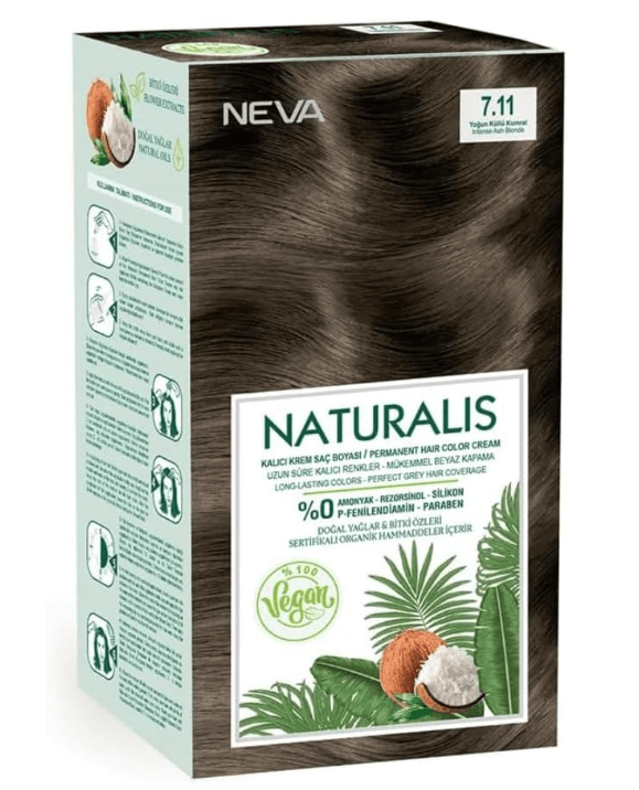 a51512d9 NATURALIS Vegan Hair Color Cream Intense Ash Blonde 7.11 - Image 1