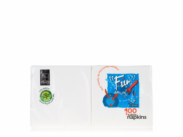 Fun Premium Napkin 33x33cm White 25pkts