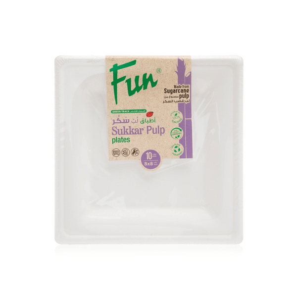 b00d419c Fun Biodegradable Moulded Fibre Square Plate 8x8inch - Image 1