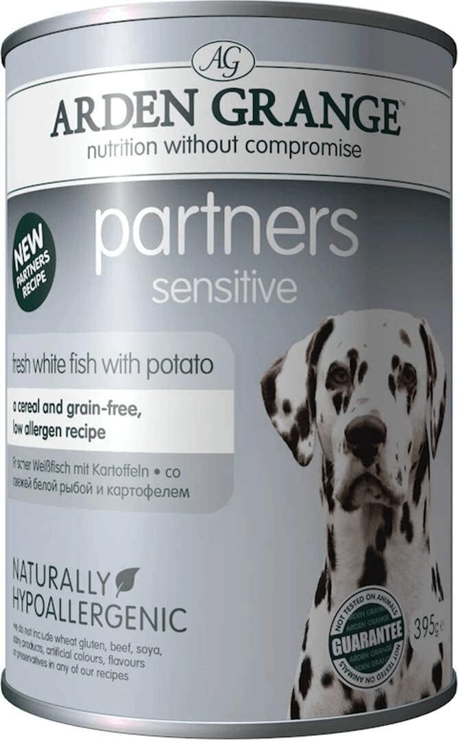 b4ZehJYWsYb0QBTVWge-kEXsYDuewhSUpX_jFqoQetU Arden Grange Partners Sensitive Wet Dog Food - 395G - Image 1