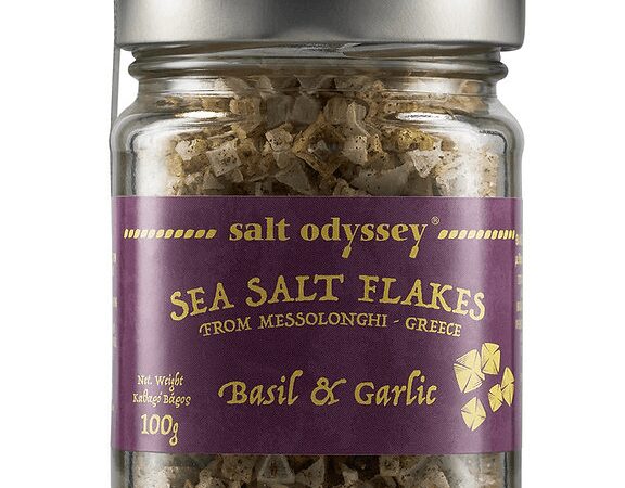 Salt Odyssey Sea Salt Flakes Basil & Garlic