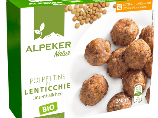 ALPEKER Organic Frozen Natur Mini Chickpea Balls 250g