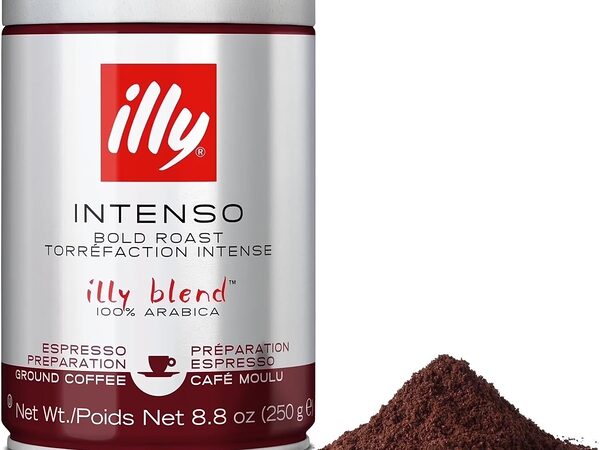 illy Dark Roast Coffee, Fine Grind, 8.8-Ounce Can