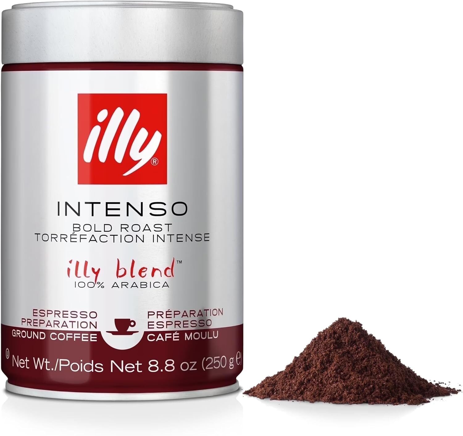 image.png illy Dark Roast Coffee, Fine Grind, 8.8-Ounce Can - Image 1