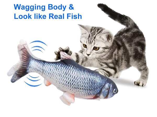 Trixie Wiggly Fish with Catnip Cat Toy - GREY/30CM