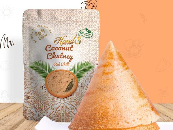 Hands Coconut Chutney Red Chili