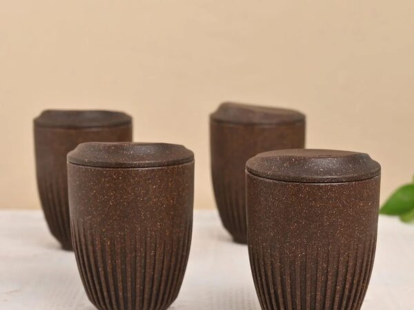 Retro Cup 350ml with Lid Set of 4