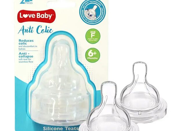 Love Baby Anti-Colic Silicone Teats Fast Flow 2s