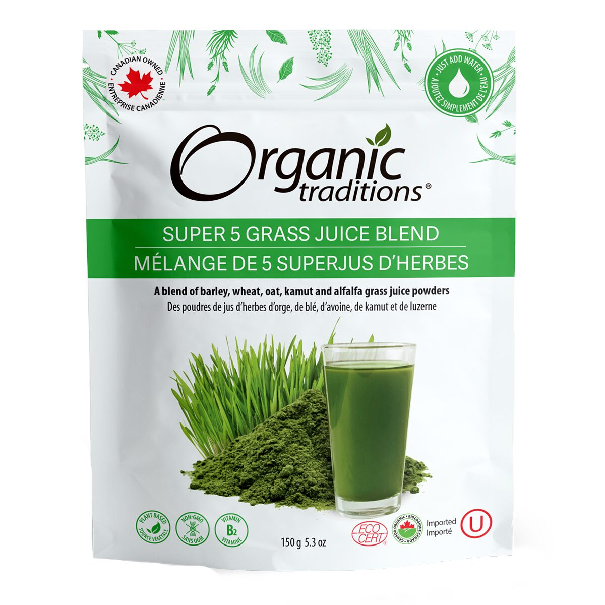 image.png Organic Traditions Super 5 Grass Juice Blend 150G - Image 1