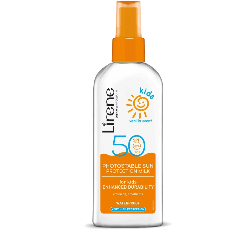 n_lXsnz2aLCOhbnWnZbuLPAeU2I2RNyXFyygaQz-rbk Lirene Vanilla Scent 50SPF for Kids 150ML - Image 1