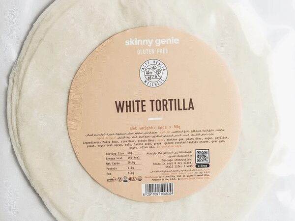 Gluten Free Vegan White Tortilla 8 Inch Diameter - 50g