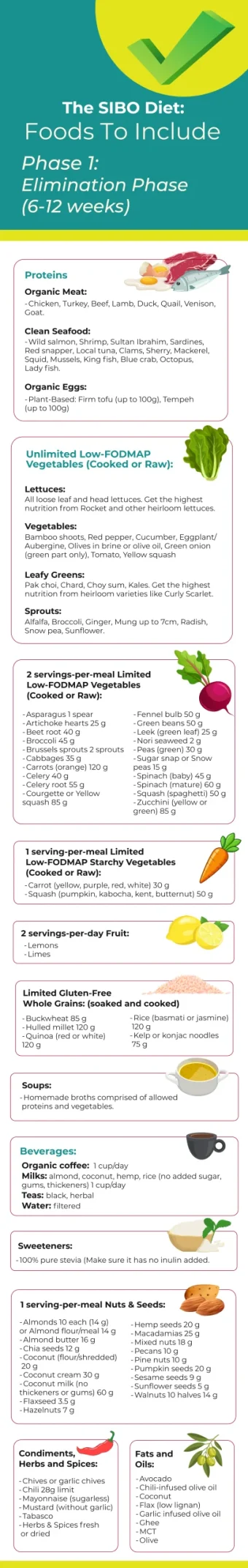 PHASE 1 SIBO ELIMENTATION PHASE – FOOD TO INCLUDE PHASE 1 SIBO ELIMENTATION PHASE - FOOD TO INCLUDE