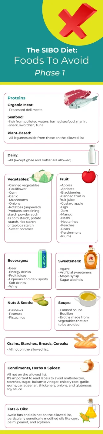 PHASE 1 SIBO FOOD TO AVOID